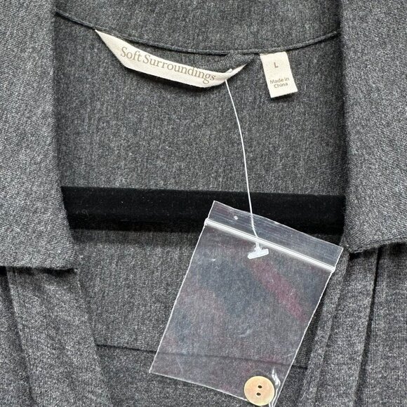 Soft Surroundings Jumpsuit Size L Tamara Cozy Jersey Zip Front Long Sleeve Gray - Picture 6 of 11